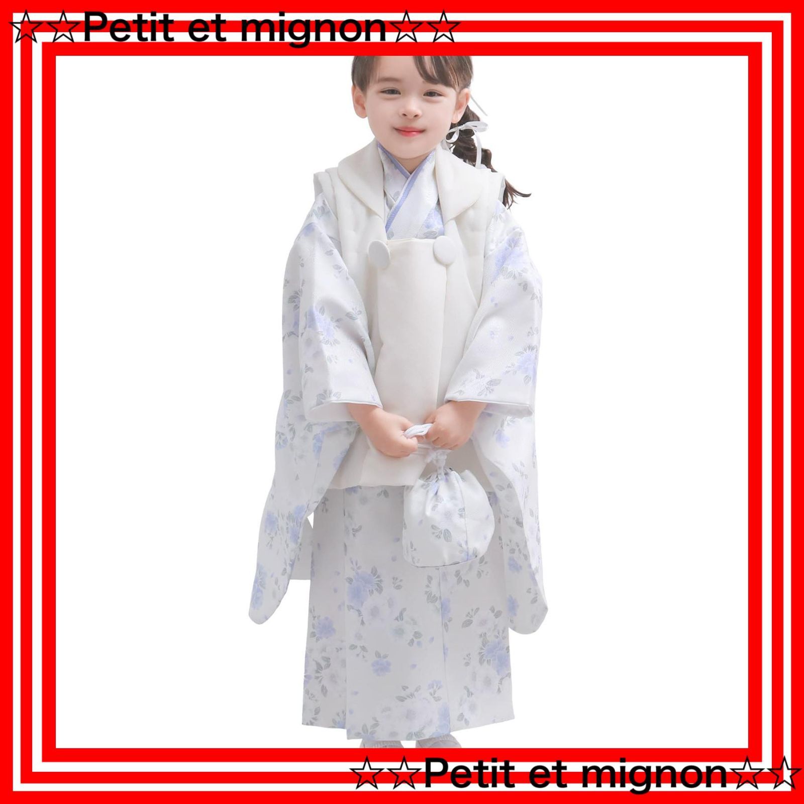 即日発送 4点セット 753 くすみ フルセット 小物 被布 セット 二部式 セパレート 着物 女の子 3歳 七五三 自宅で簡単着付け キョウエツ KYOETSU