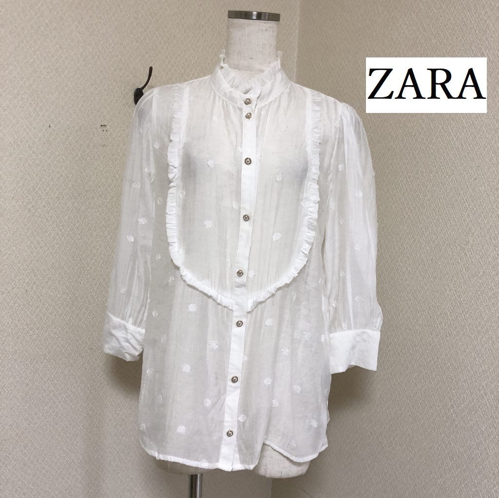 ザラ ZARA レディース トップス ブラウス シャツ 7分袖 透ける シアー