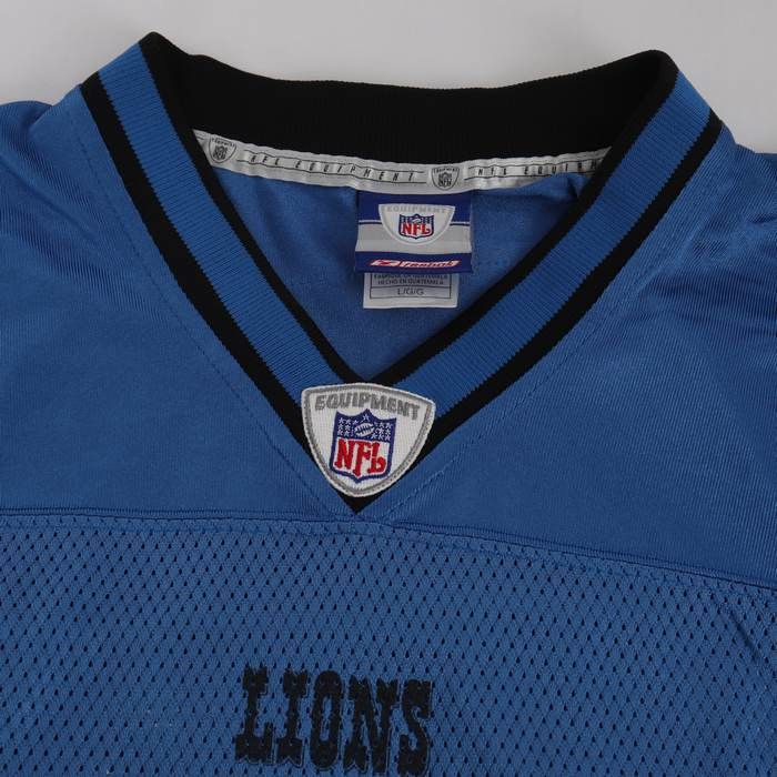リーボック　ライオンズ　ゲームシャツ　オーバーサイズ　青　XL　NFL Reebok - リーボック Tシャツ アメフト ユニフォーム NFL ライオンズ