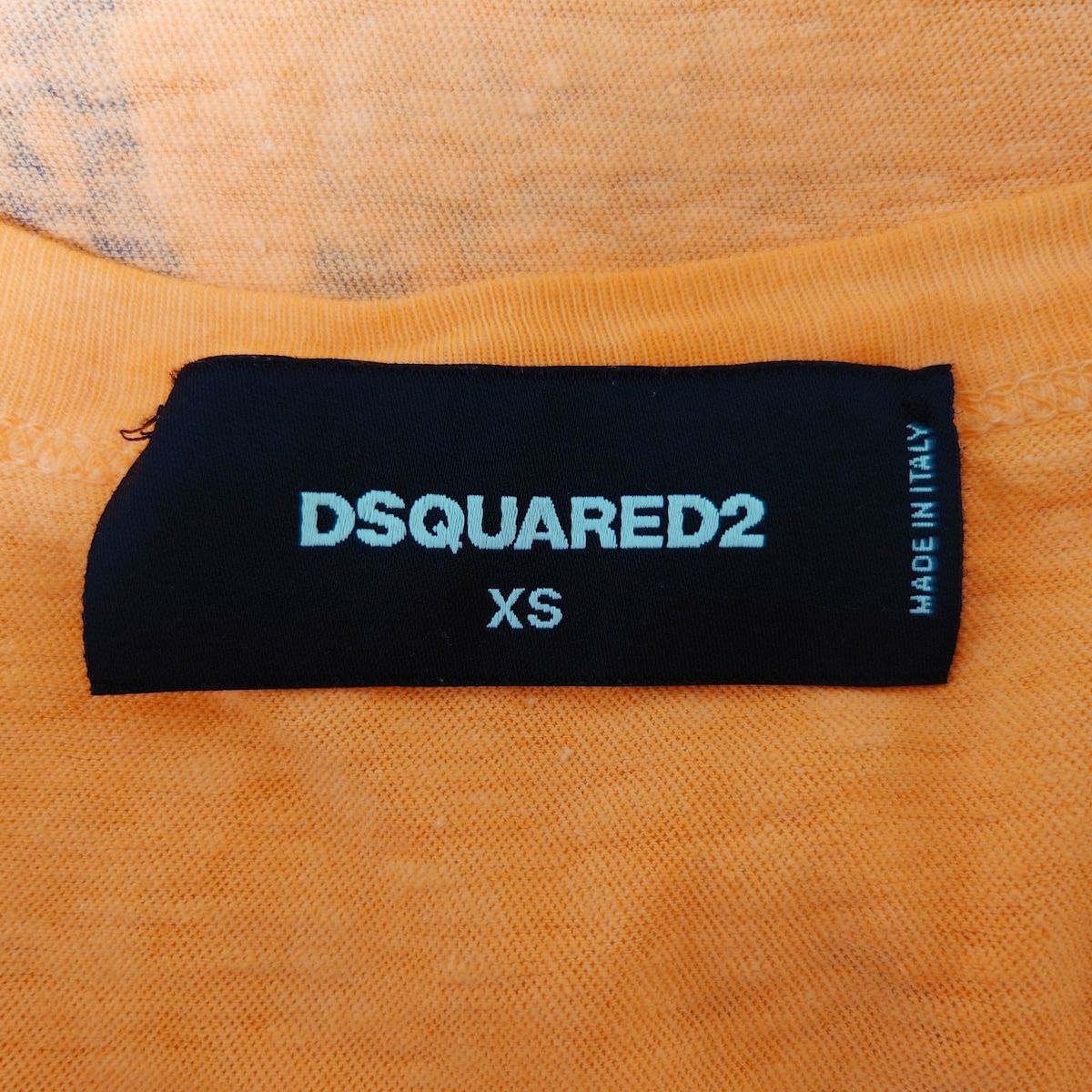 DSQUARED2(ディースクエアード) チュニック サイズXS レディース - オレンジ×黒×マルチ クルーネック/半袖 - メルカリ