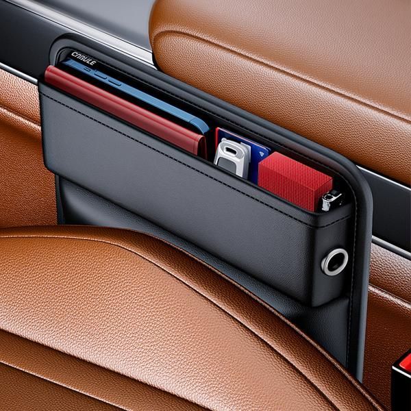 のぶ様 トヨタ アクア シート隙間収納ボックス PU皮革 シートサイドポケット