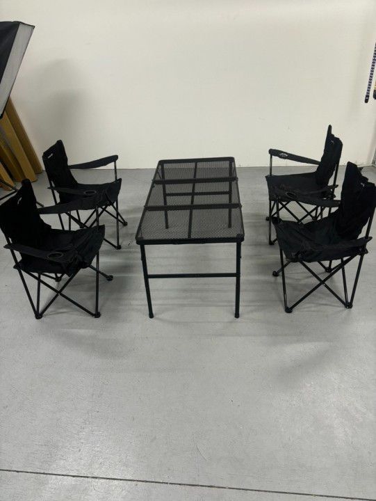 チェア4脚付き sl-kz120＆sl-yz800-bk*4