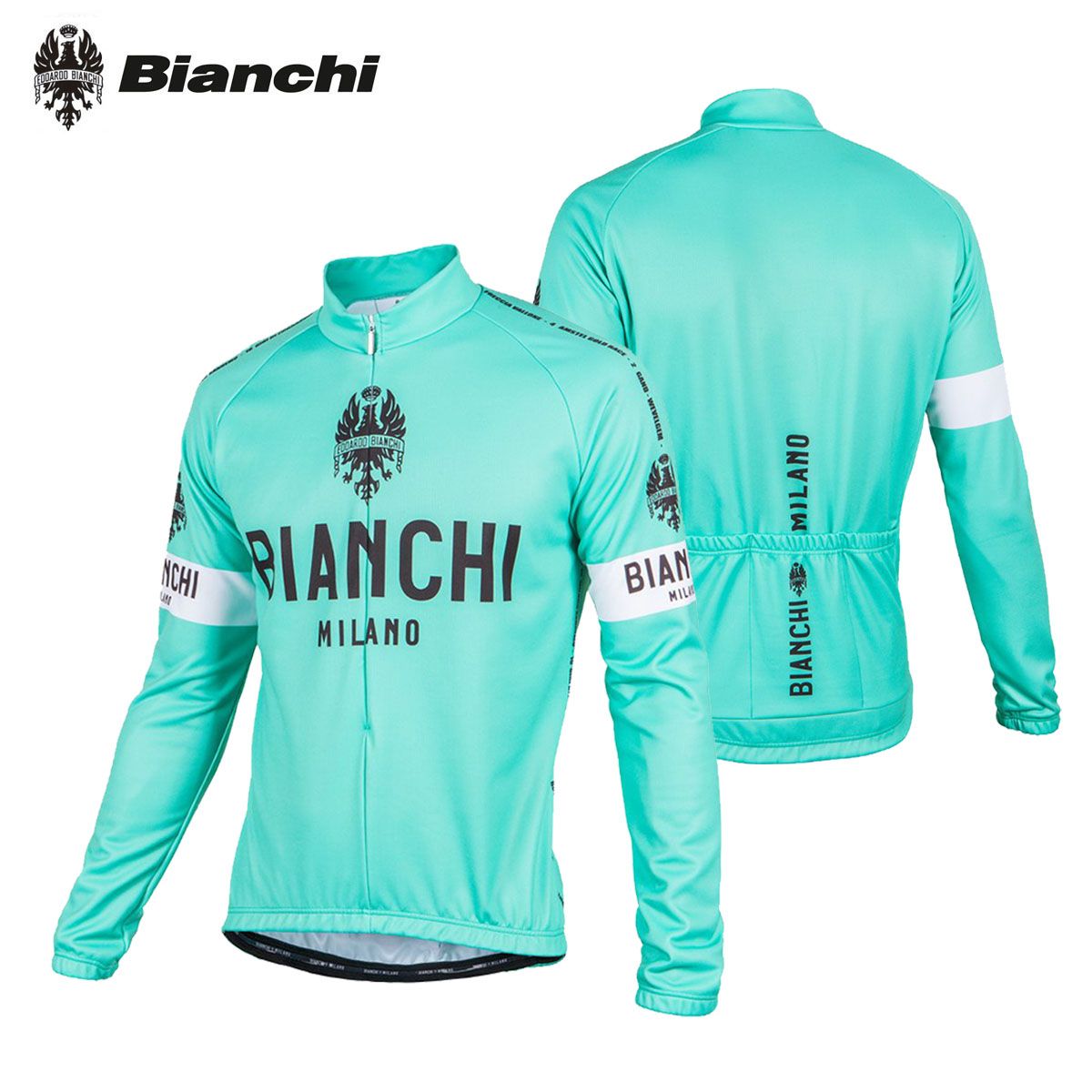 Bianchi - Bianchi ビアンキ★サイクルジャージ上下セット★長袖 BIANCHI ( ビアンキ ) 長袖ジャージ ビアンキビッグロゴサイクル