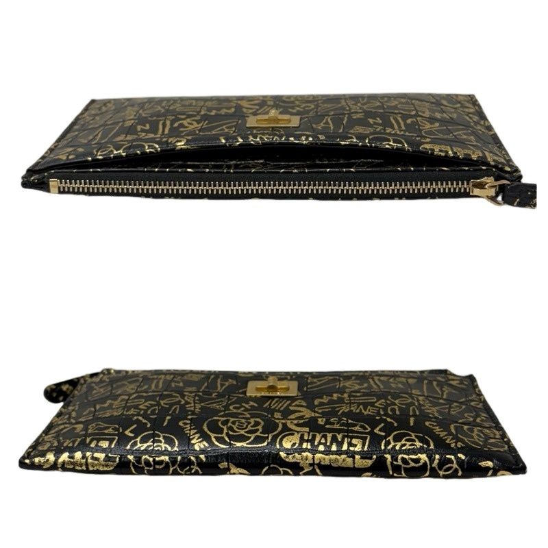 CHANEL シャネル 2.55 カードケース A70341 ブラック×ゴールド