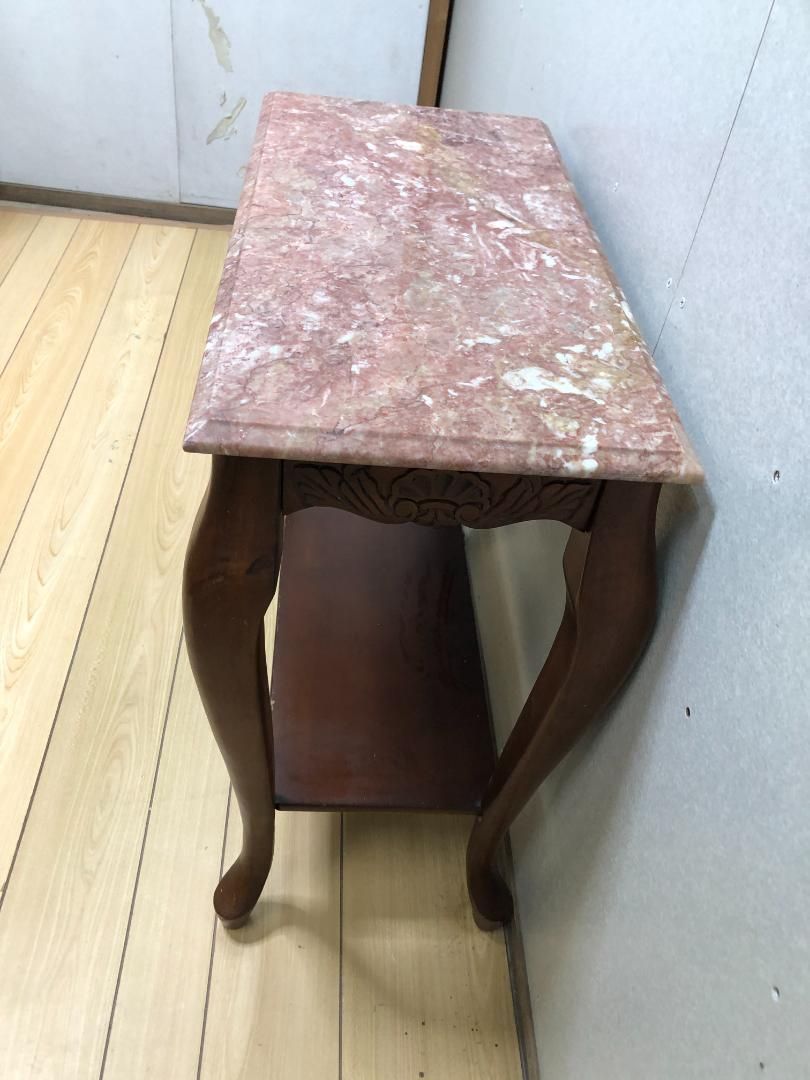 希少品 大理石 ロココ調 クラシック 猫脚 コンソールテーブル 電話台