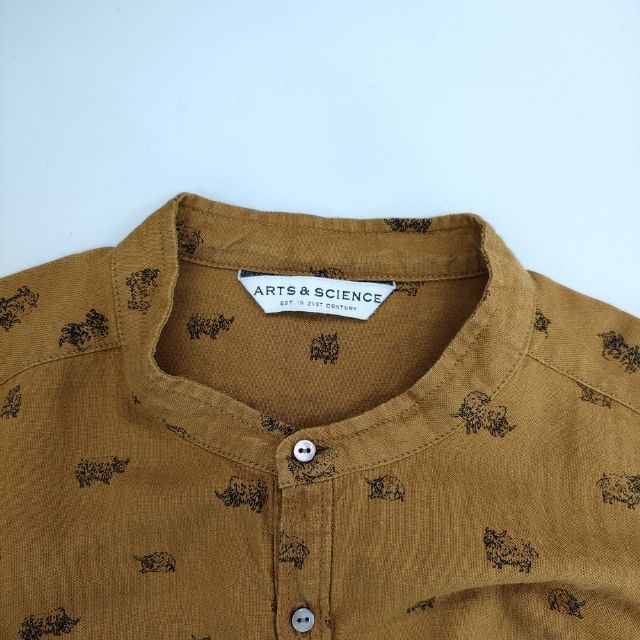 ARTS&SCIENCE 干支 丑 バンドカラーシャツ 0203-U091-1105 長袖シャツ  