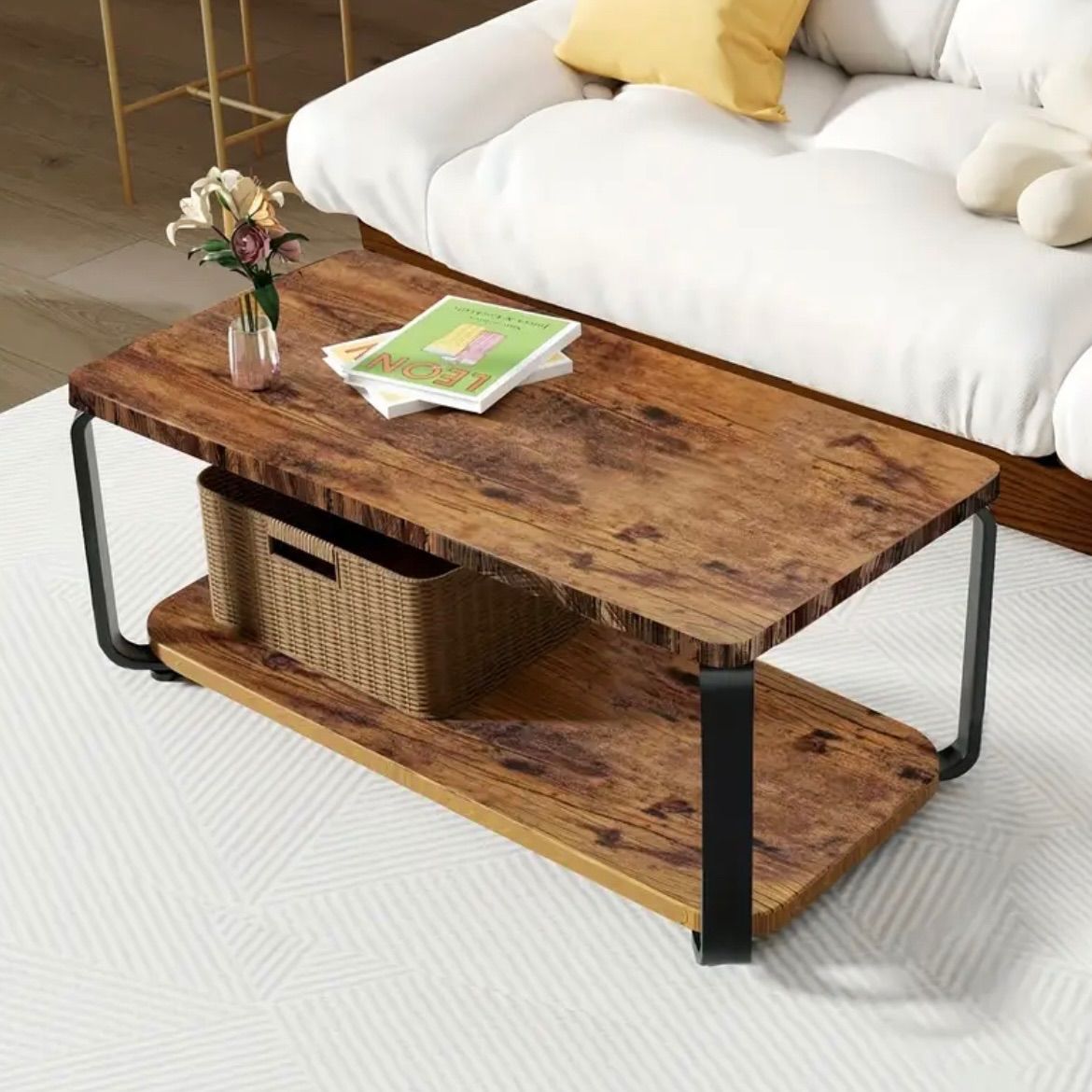 美品□インテリアズ□アルミ×木目/エルム□TEE□ダイニングテーブル