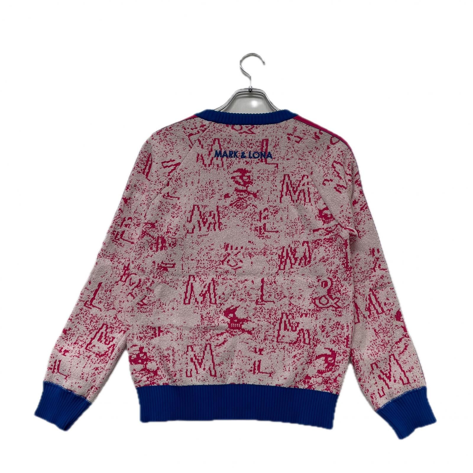 レディース マークアンドロナ MARK-LONA セーター 38 M ピンク 総柄 スカル ニット クルー