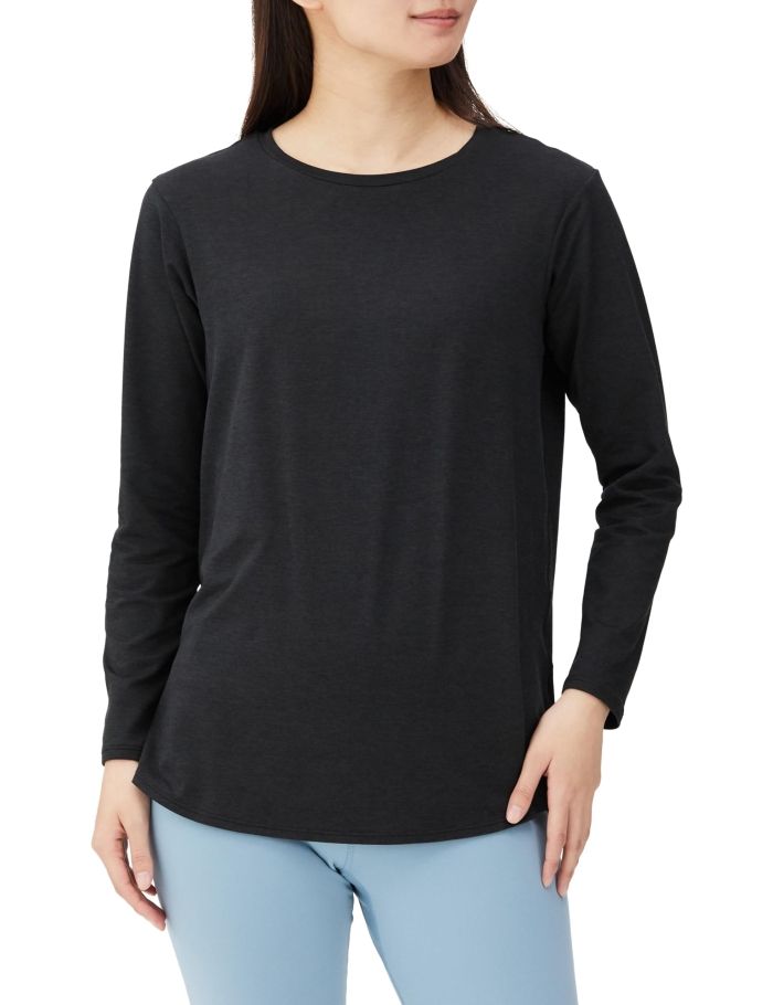 【新品・5営業日で発送】DANSKIN(ダンスキン) ADAJ_L／S_TEE (DC524104) 色 : ブラック サイズ : L 