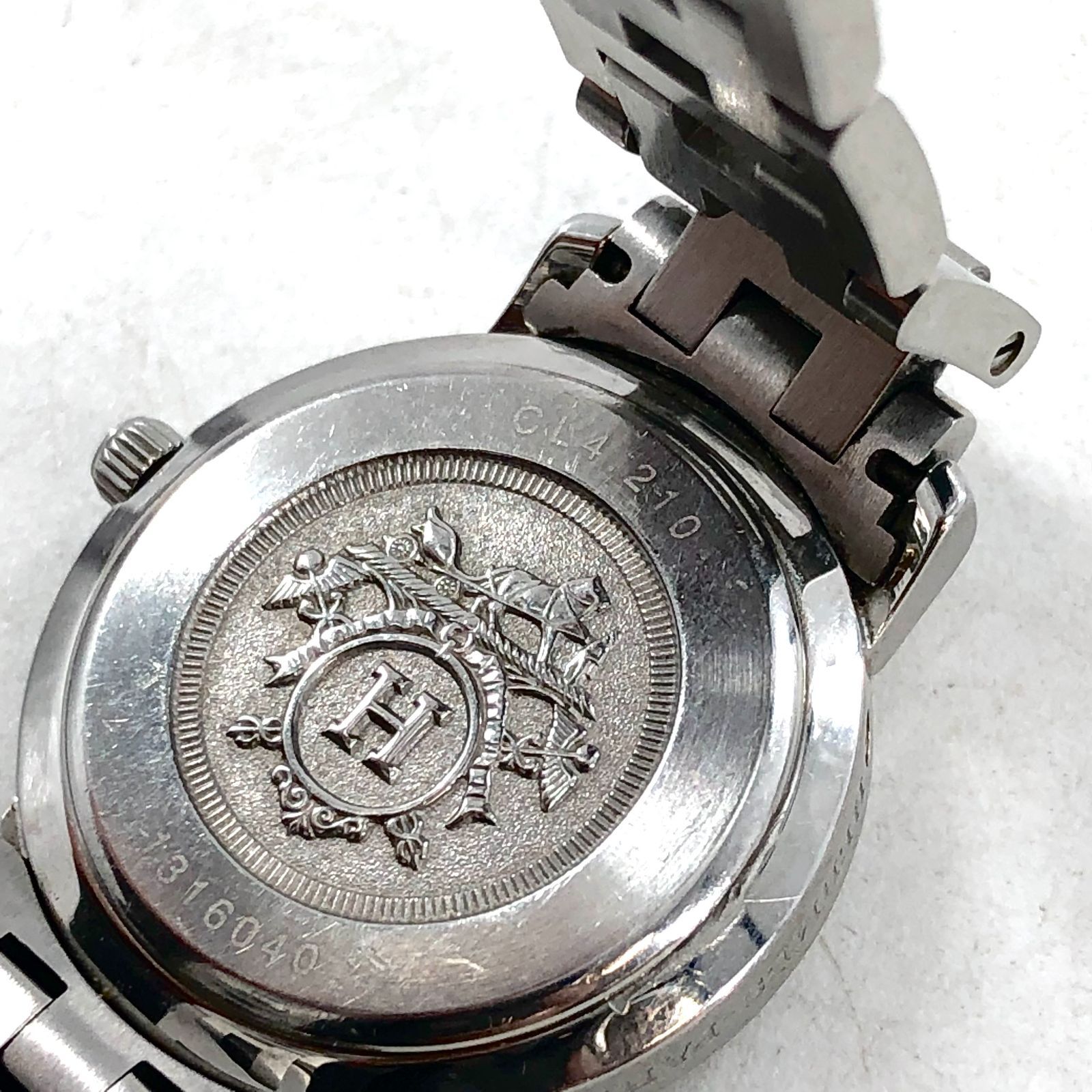 HERMES エルメス クリッパー CL4.210 SS/QZ デイト レディース腕時計