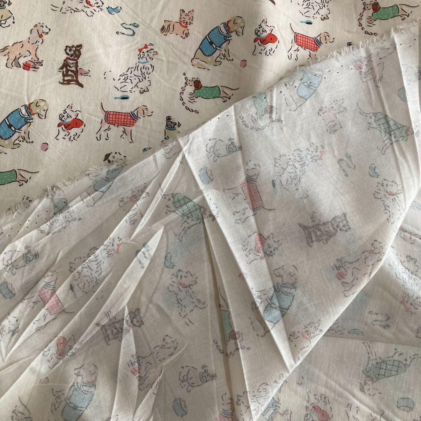 しろくま様　キャスキッドソン　ハンドメイド キャスキッドソン 犬柄 コットン 綿 生地 布地 ハンドメイド