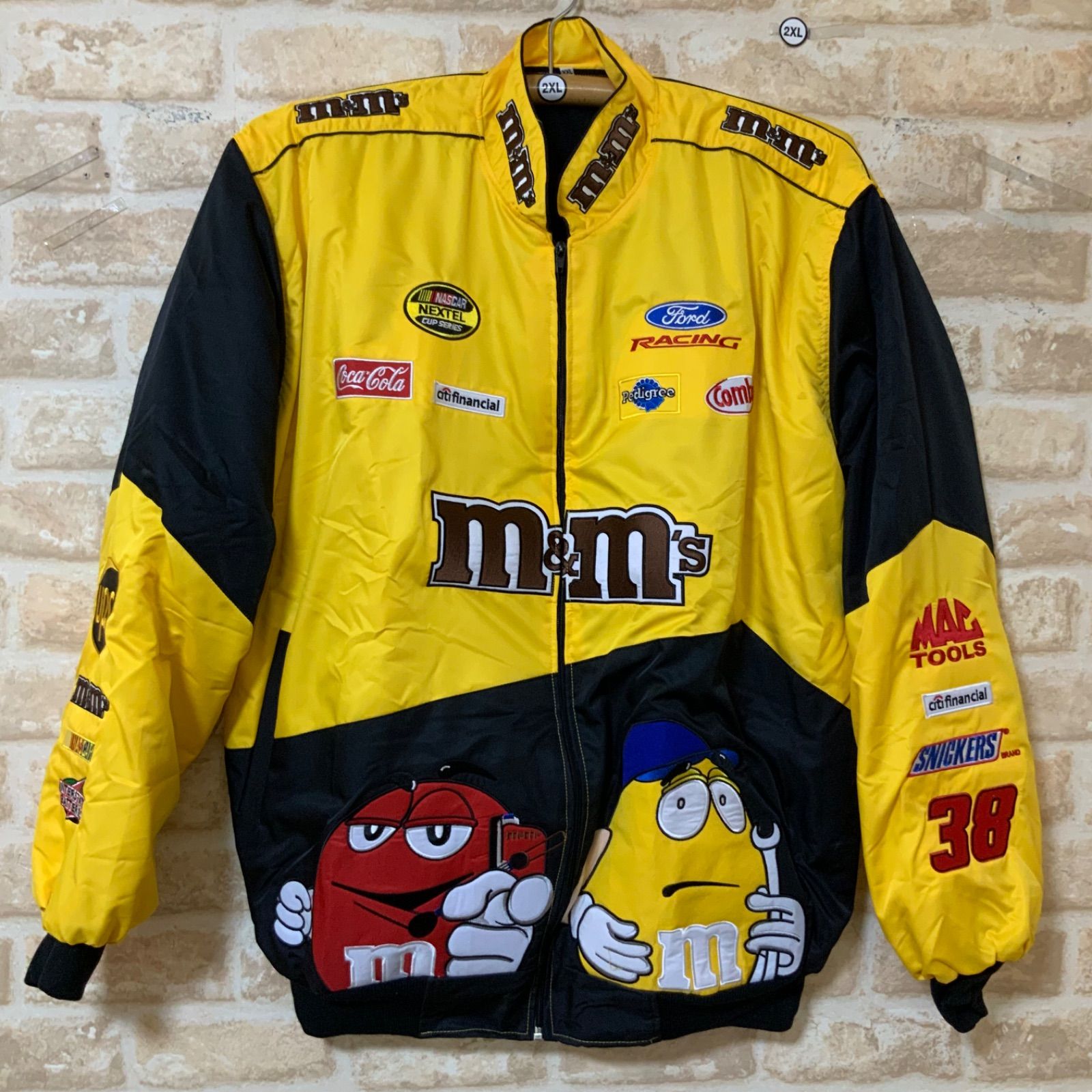 M&Ms レーシングジャケット M L XL XXL エムアンドエムズ イエロー