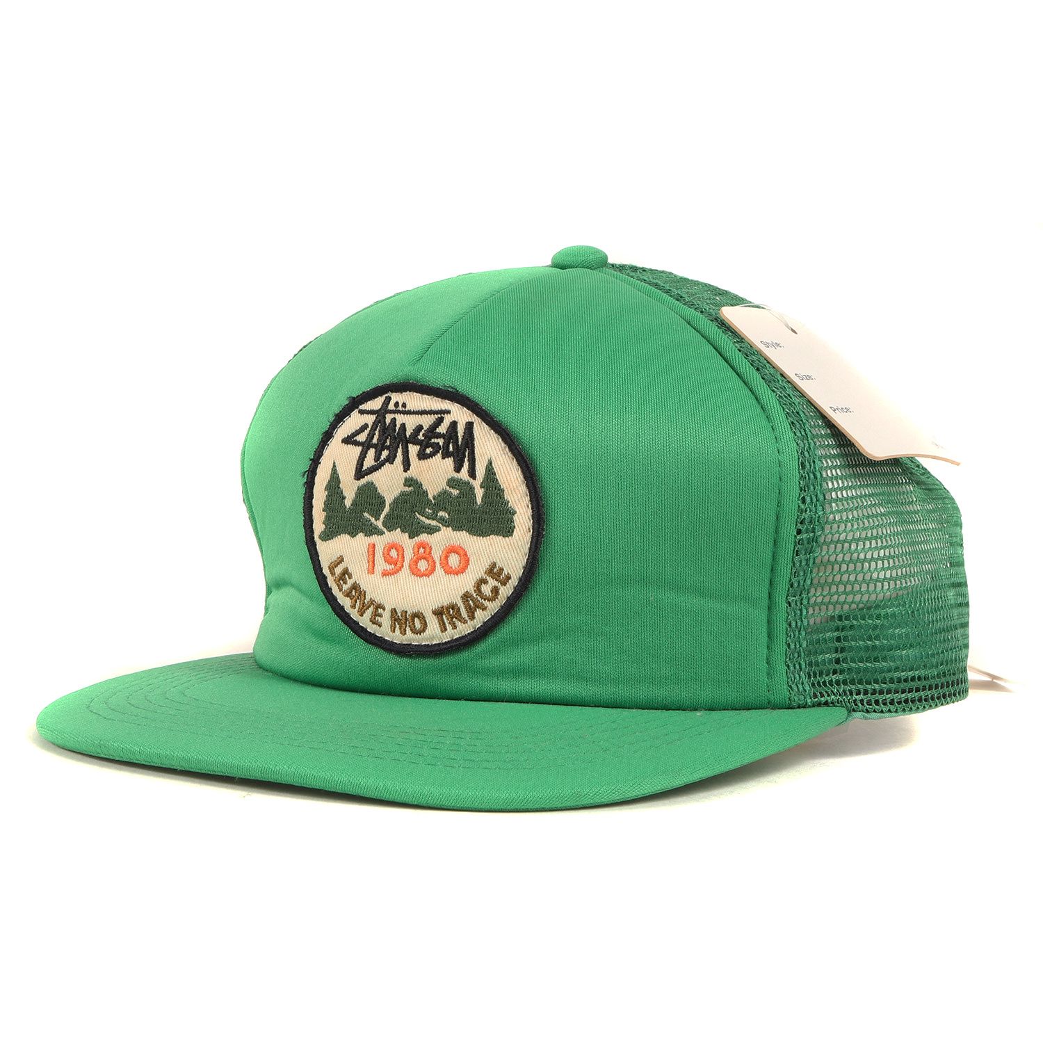 あの　STUSSY オリーブキャップ 新品 STUSSY オールドステューシー メッシュキャップ ワッペン