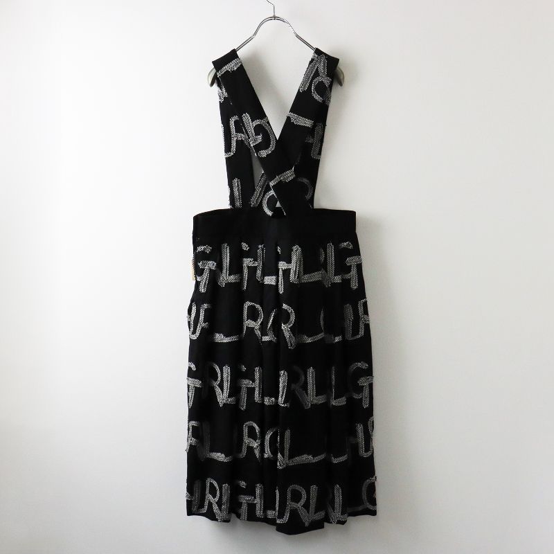 2020 AW コムデギャルソン ガール COMME des GARCONS GIRL ウール ロゴ 吊りスカート M ブラック ボトムス