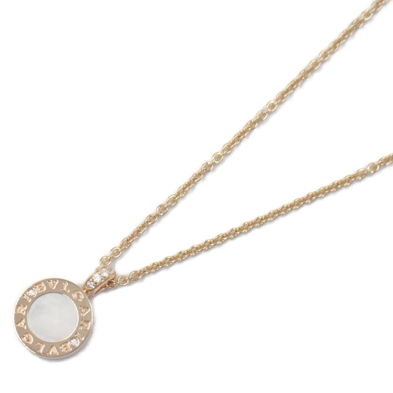 ブルガリ BVLGARI ネックレス ブルガリブルガリネックレス カーネリアン マザーオブパール ダイヤ 首回39～46㎝ K18PG ピンクゴールド ダイヤモンド ブルガリブルガリネックレス カーネリアン ダイヤ MOP レディース Used A