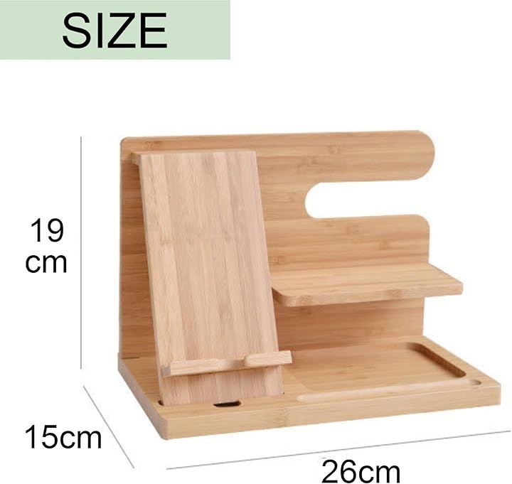 Asdays デスクオーガナイザー 卓上スタンド 木製 スマホ 収納 小物入れ