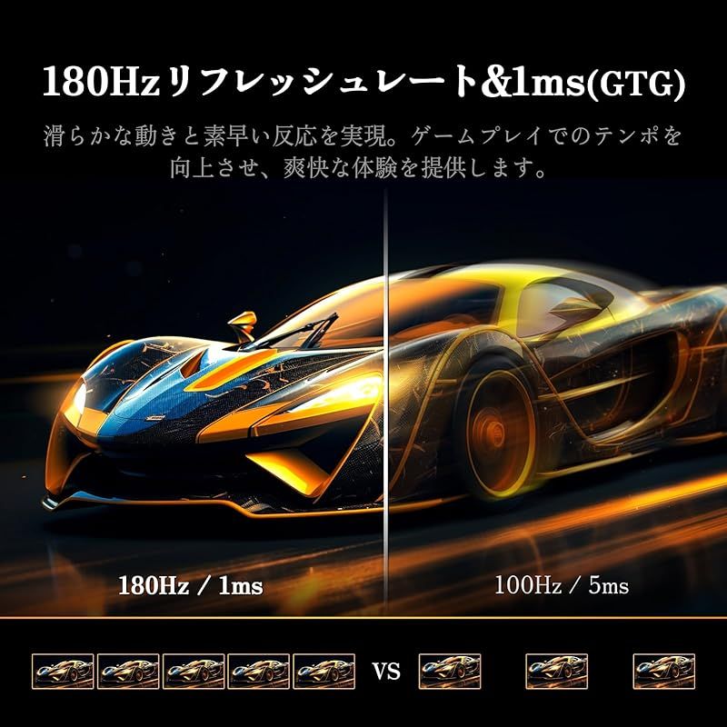 INNOCN ゲーミングモニター 24.5インチ 180Hz フルHD IPSパネル 1ms応答速度 HDMI2.0|DP1.4 AdaptiveSync対応 傾き調整 非光沢ディスプレイ VESA 100*100mm HDMIケーブル付き 25G2G
