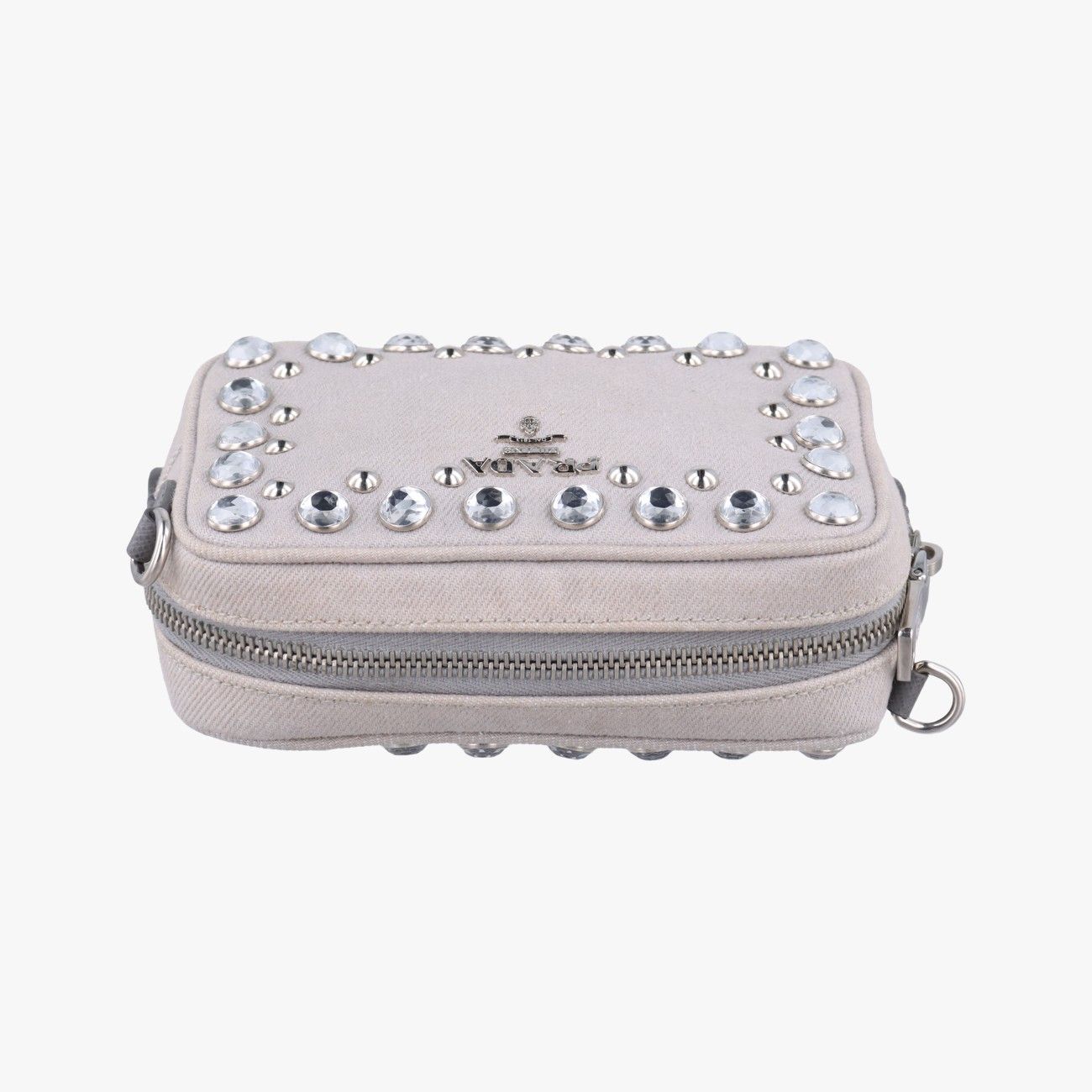 PRADA プラダ ミニポーチ グレー 新作！PRADA 直営店買付 ナイロン ミニポーチ 1TT119_2DMV