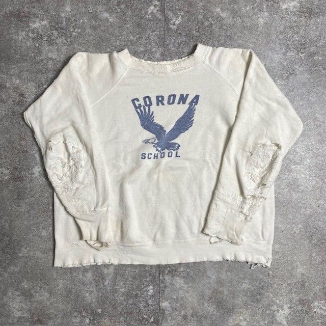 50's 60's unknown スウェット CORONA SCHOOL 染み込みプリント