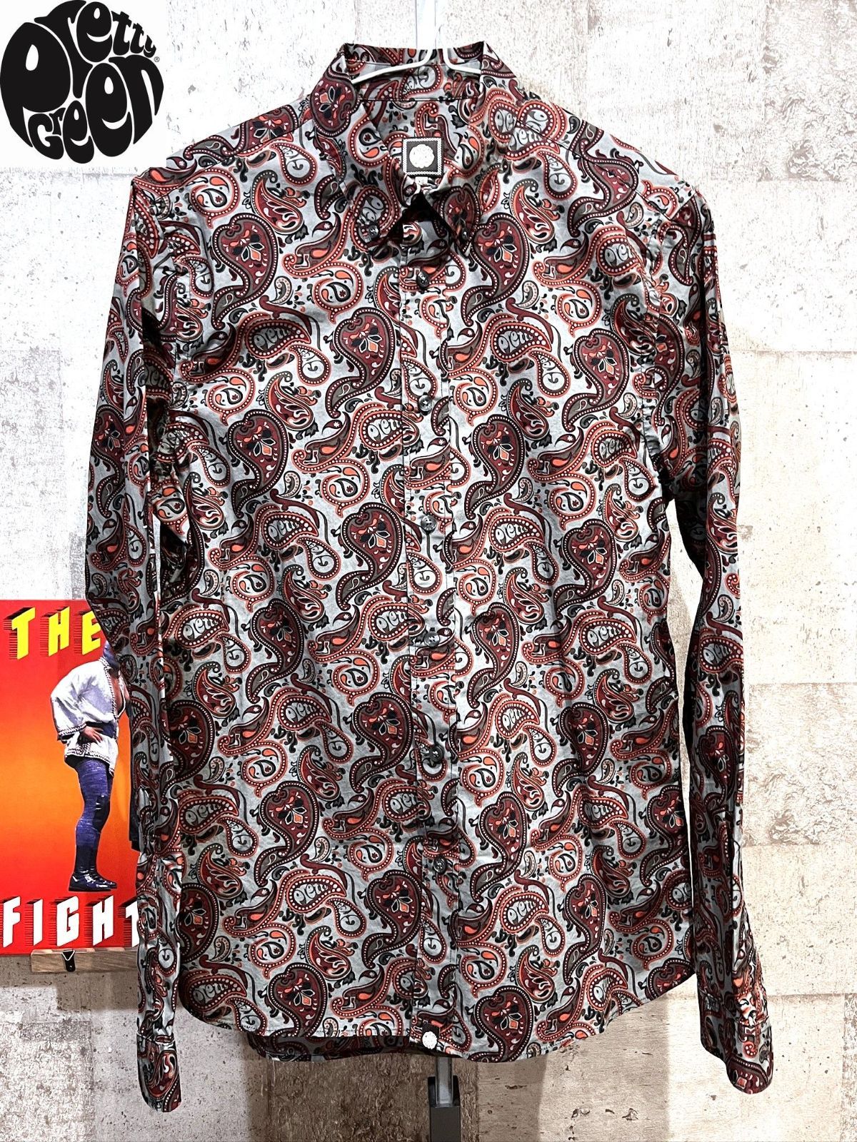 pretty green プリティグリーン ペイズリー柄 長袖シャツ oasis pretty green プリティグリーン ペイズリー柄 長袖シャツ oasis