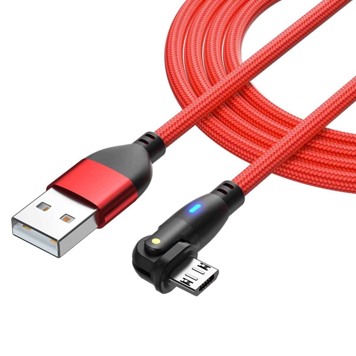 【送料込】YFFSFDC Micro USB ケーブル Ｌ字型 180度回転 急速充電 高速データ転送 マイクロ USB ケーブル 強化TPE製 Micro充電コード Android スマホ充電ケーブル Type-B PS4 コントローラー イヤホン USBコ