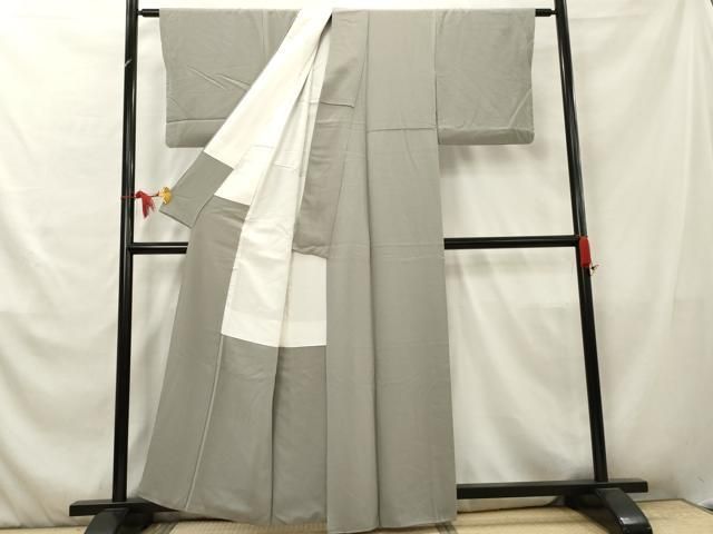 平和屋着物○上質な色無地 白鼠色 正絹 逸品 AAAZ5117ph