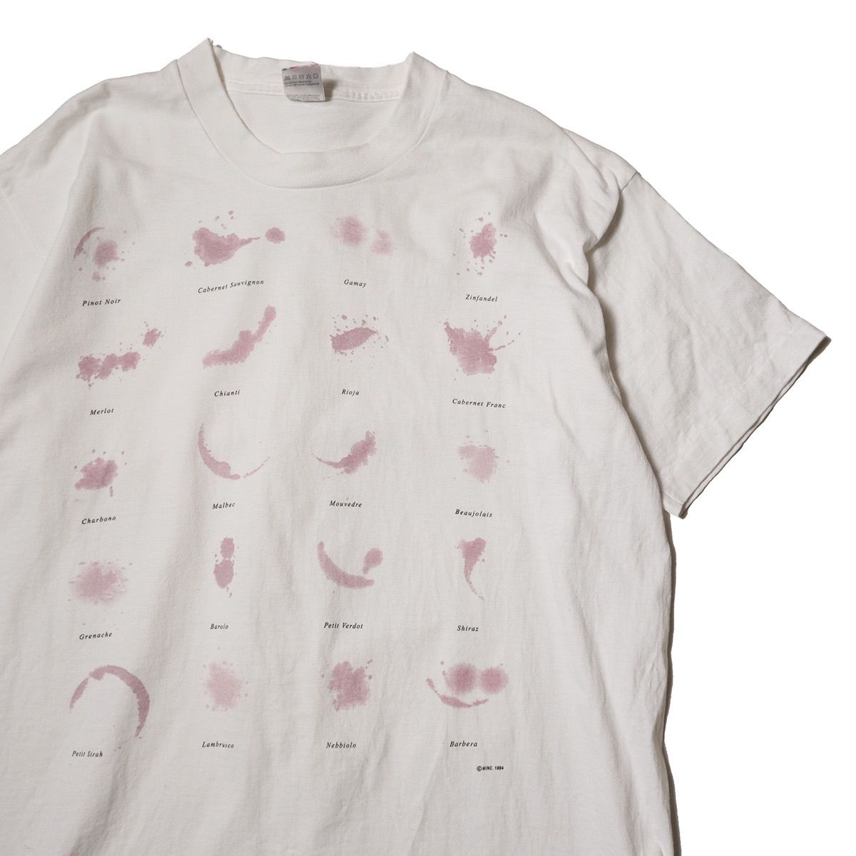90's フルーツオブザルーム ワイン ステイン プリント Tシャツ 半袖 90's USA製 フルーツオブザルーム ワイン ステイン プリント T