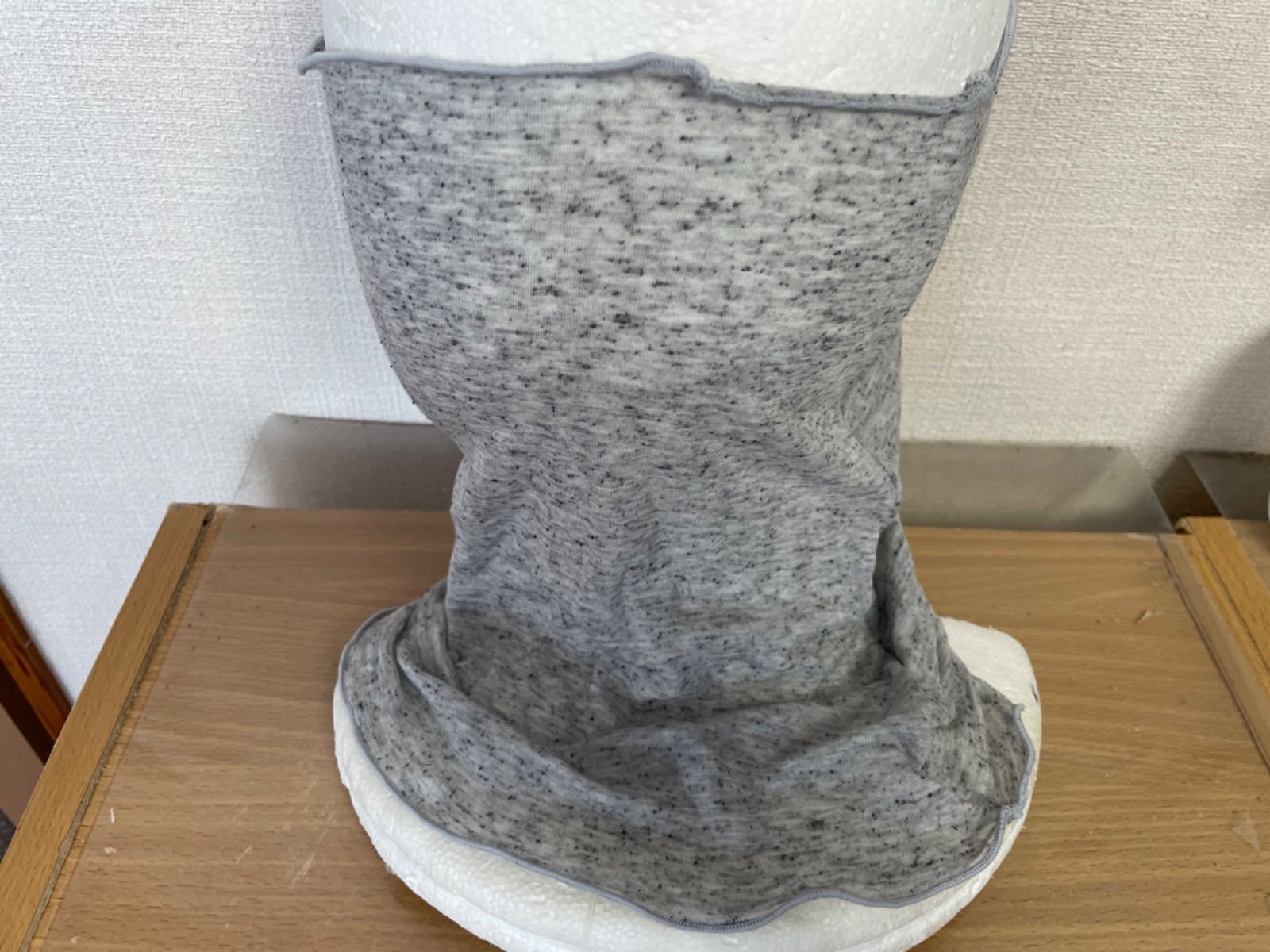 綿100%天竺編みオフホワイトシングル手作りネックウォーマー新品 よく