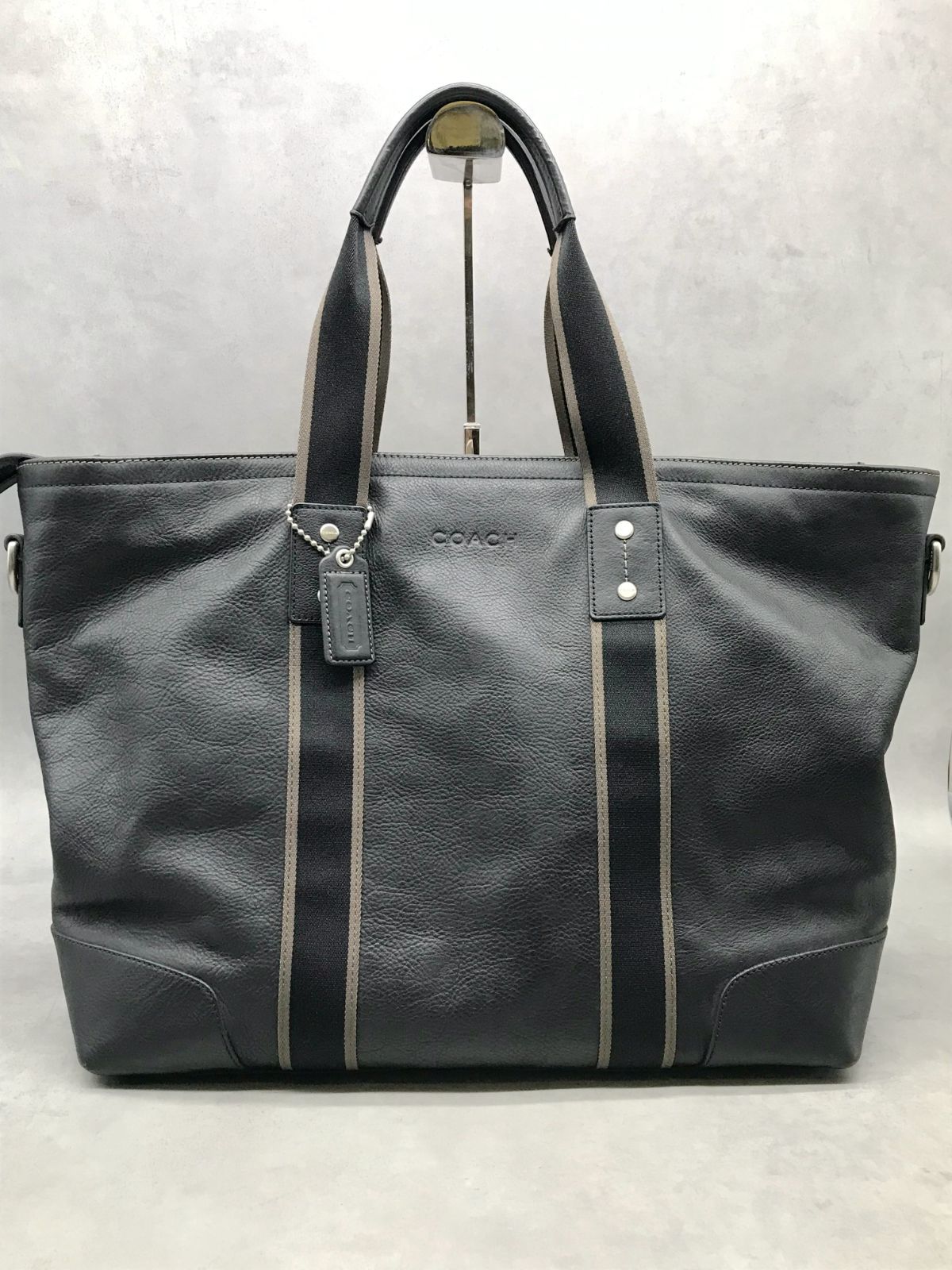【美品】 コーチ F71248 ヘリテージ レザー トートバッグ 黒 ビジネス MK78△COACH コーチ ヘリテージ ビジネストート レザー トート