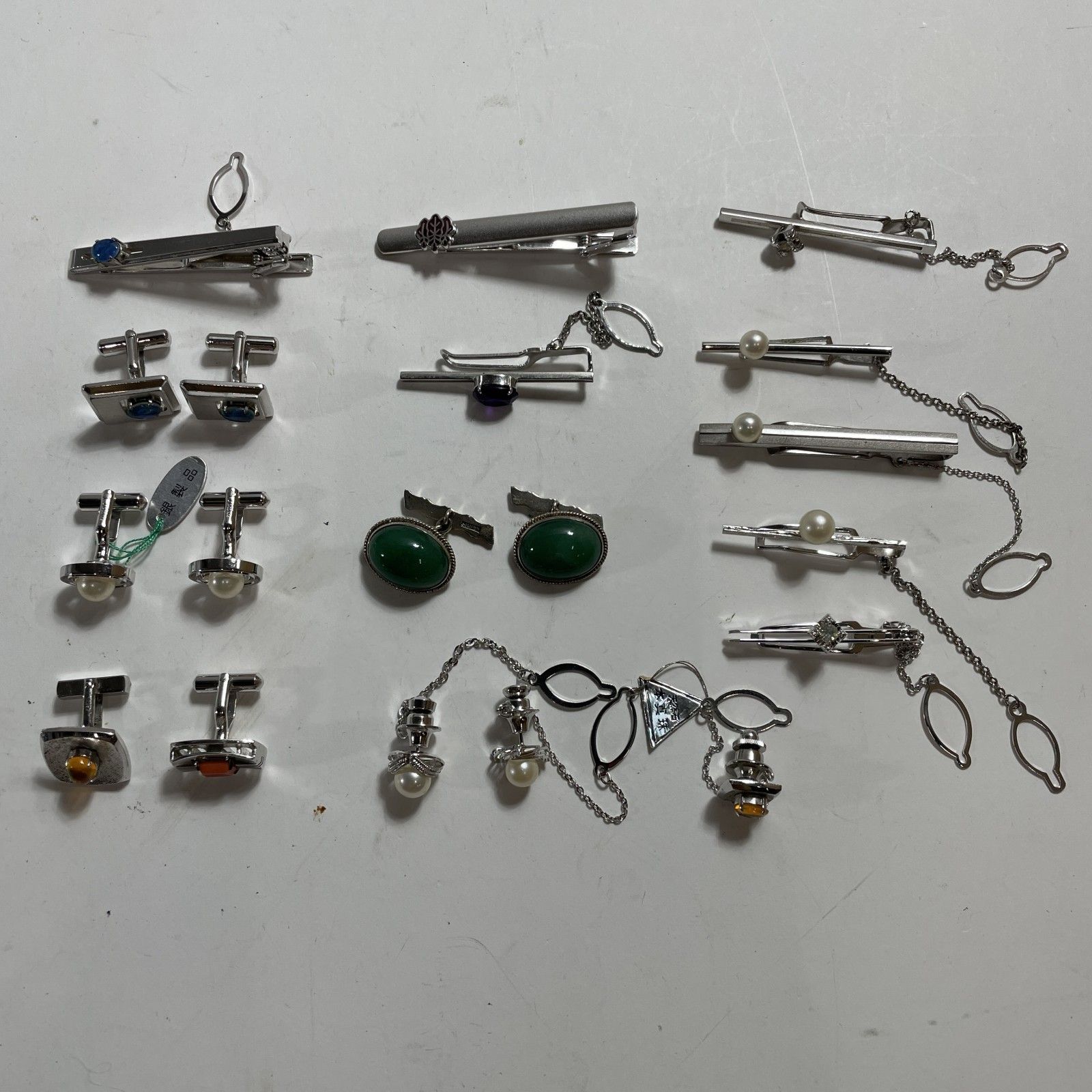 シルバー ネクタイピン タイタック カフリンクス SILVER 総重量約95g 0.09kg