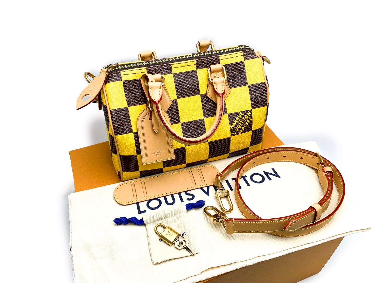 LOUIS VUITTON ルイヴィトン イエロー 黄色 ダミエ ポップキャンバス ...