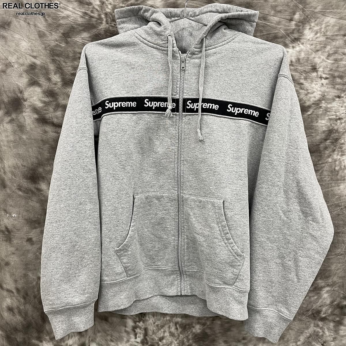 Supreme/シュプリーム【19AW】Text Stripe Zip Up Hooded Sweatshirt/テキスト ストライプ ジップアップ  パーカー/フーディー Size：S