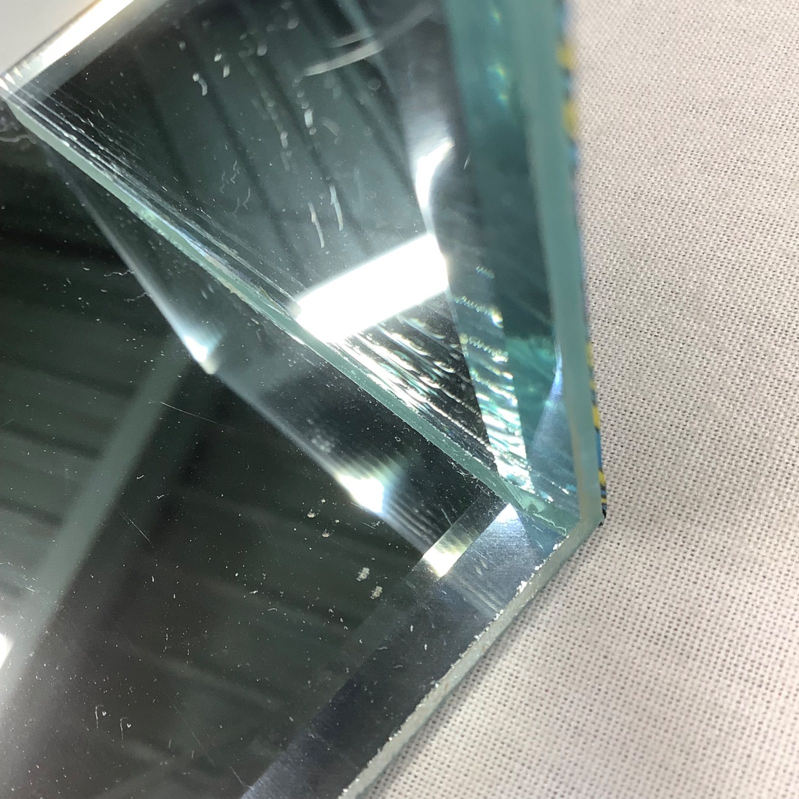 孔雀の置物 オブジェ ガラス細工 ミラー付き C665 - メルカリ