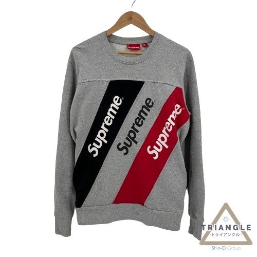 ♪ SUPREME シュプリーム Athletic Split Crewneck クルーネック スウェット 15SS グレー Mサイズ 裏パイル