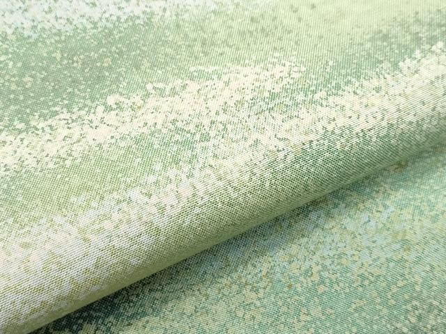 平和屋本店■極上　石川県指定無形文化財　牛首紬　白山工房　手織り　訪問着　霞文　山葵色地　証紙付き　逸品　CZAA2760s5 平和屋本店□極上 石川県指定無形文化財 牛首紬 白山工房 手織り 訪問