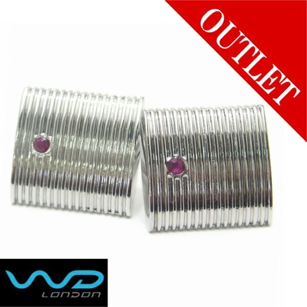 アウトレット WDLondon Sean 縦ストライプが小粋なルビー カフス カフスボタン カフリンクス cufflinks cuffs メンズ 男性 結婚式 スーツアクセサリー専門店 父の日 ギフトにも ブライダル 披露宴 二