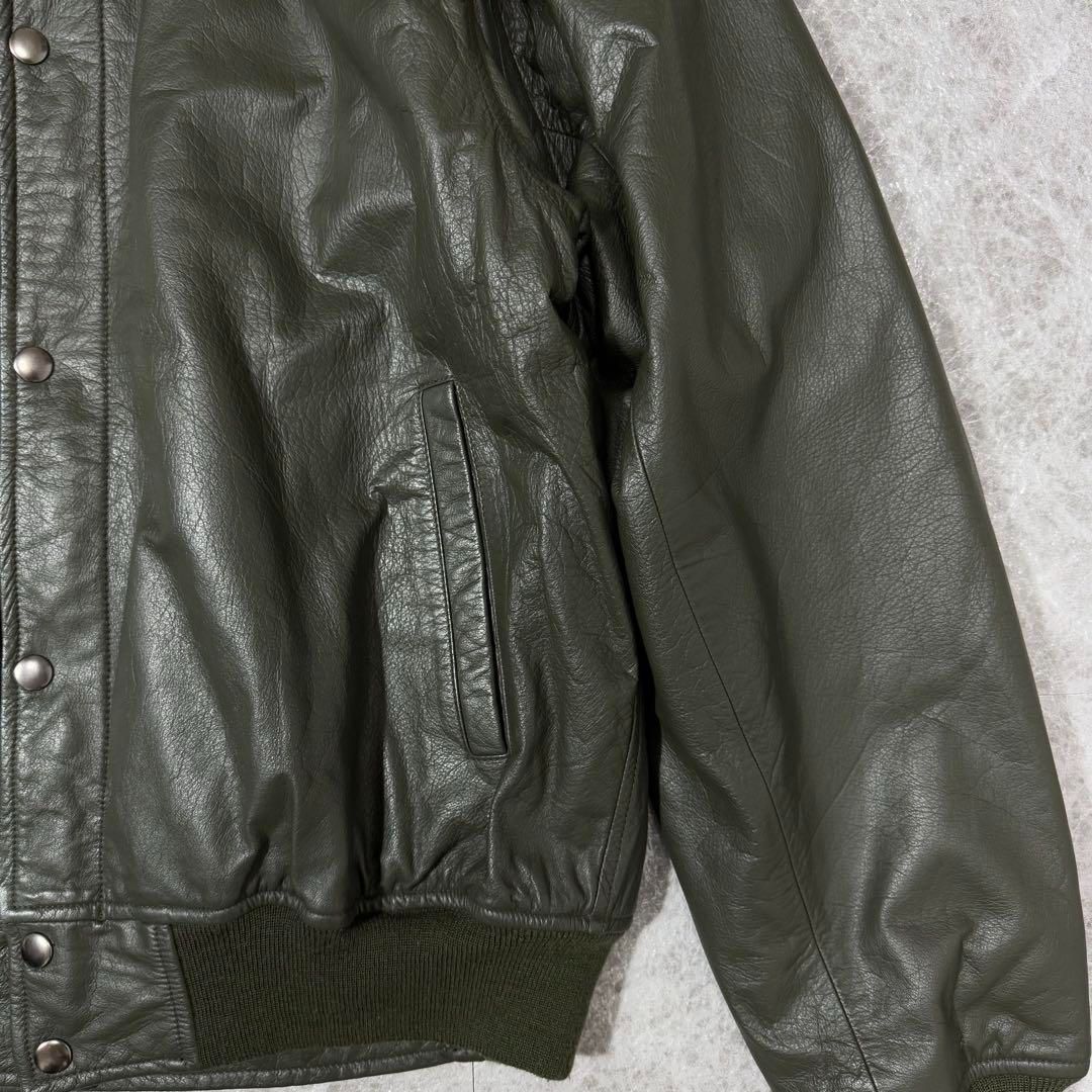 ヴィンテージ 韓国製 古着 襟付 リブ切替 レザージップアップジャケット ヴィンテージ 韓国製 古着 襟付 リブ切替 レザージップアップ