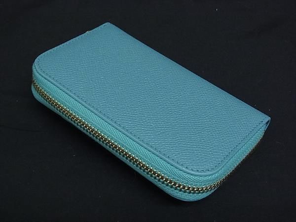 ■新品同様■ Salvatore Ferragamo フェラガモ IY-22D288 ヴァラリボン レザー ケース パース ライトブルー系 BL7819 □新品同様□ Salvatore Ferragamo フェラガモ IY-22D288 ヴァラリボン
