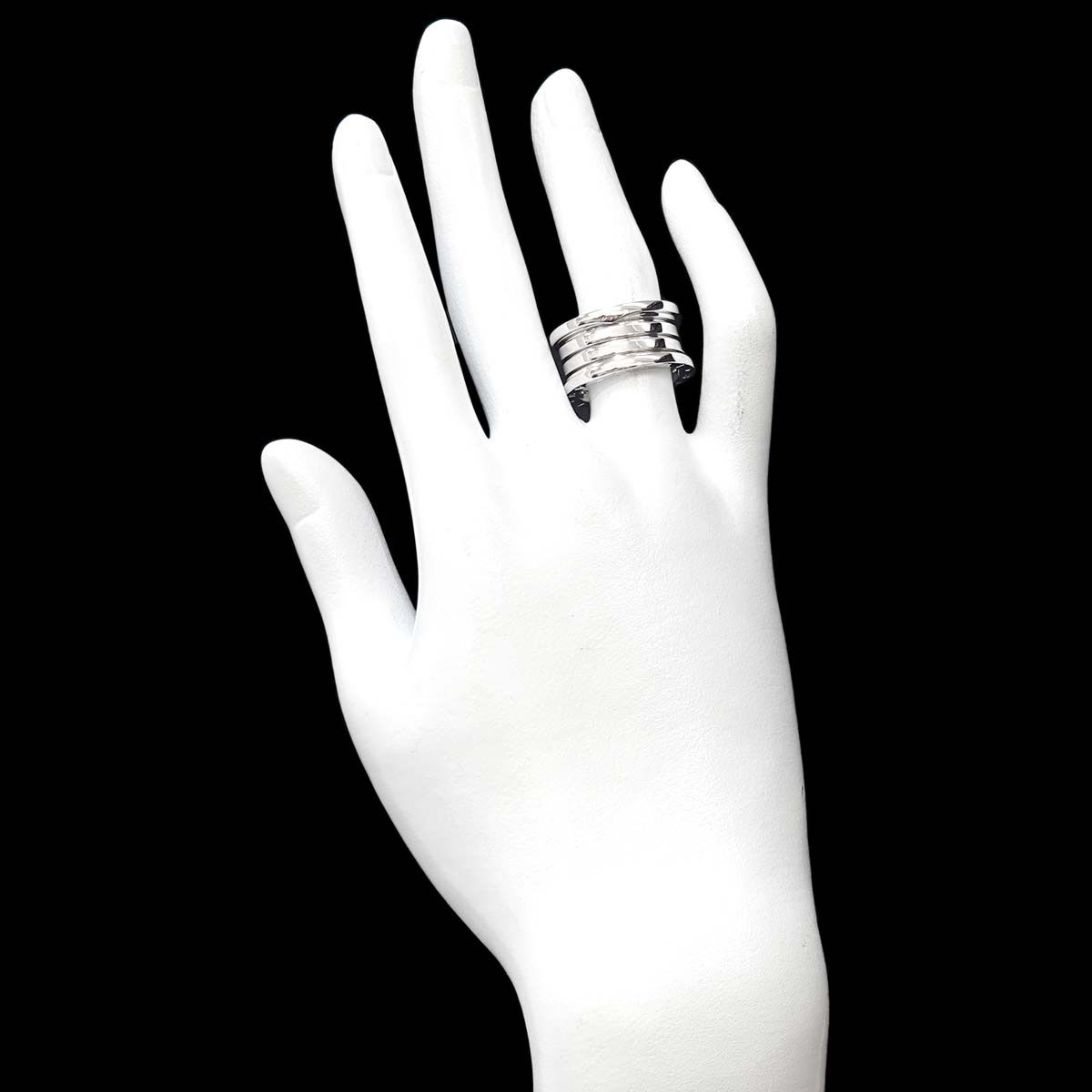 ブルガリ BVLGARI ビーゼロワン 4バンド #54 リング K18 WG ホワイト 