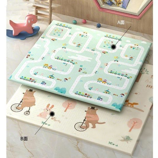 2cm 厚 防水 ベビーマット 図形認知 プレイマット 200x180cm 両面式 赤ちゃん キッズ 子供 遊びマット