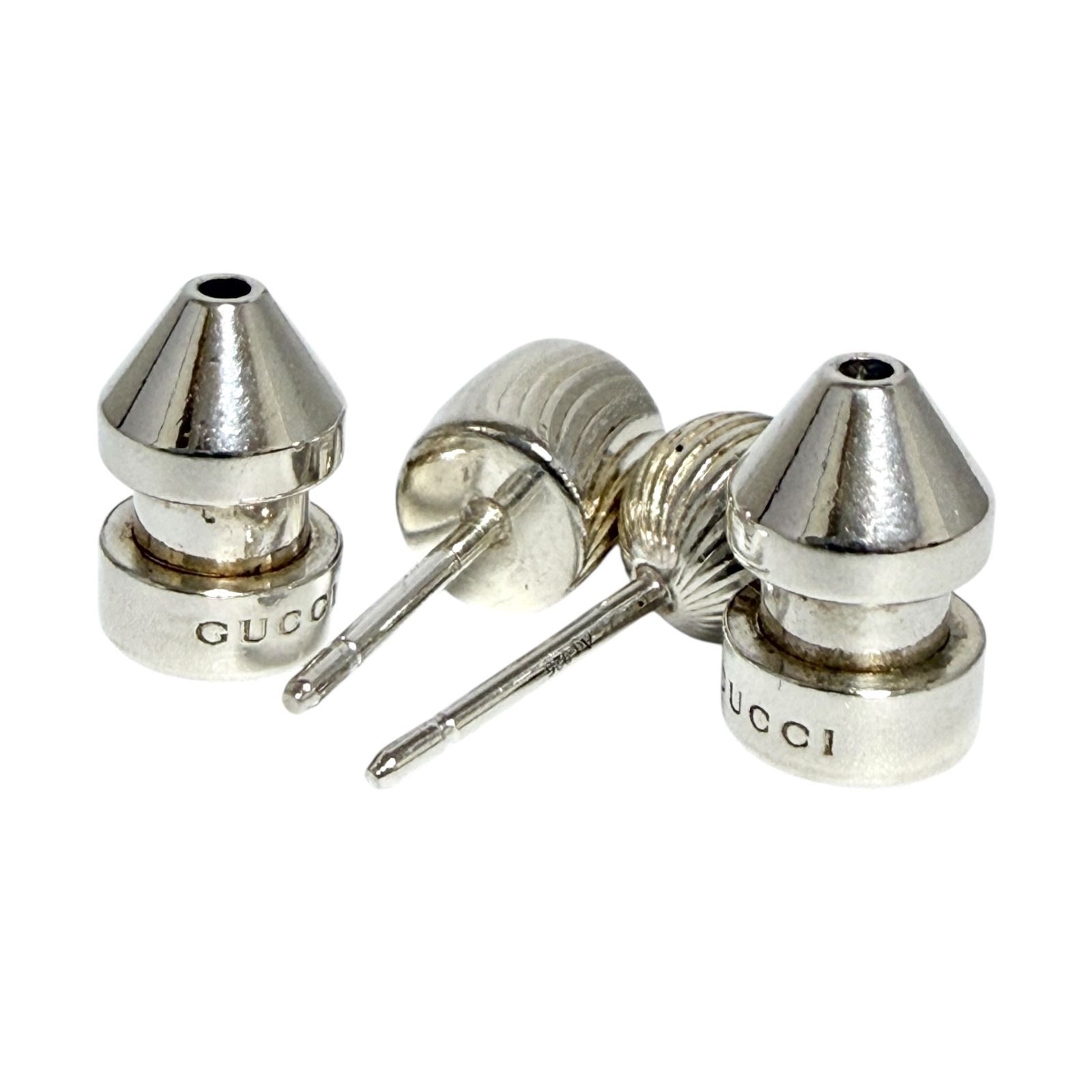 グッチ メンズ レディース スタッド ピアス アシンメトリー シルバー 925 WWW_SHINETEETH_COM