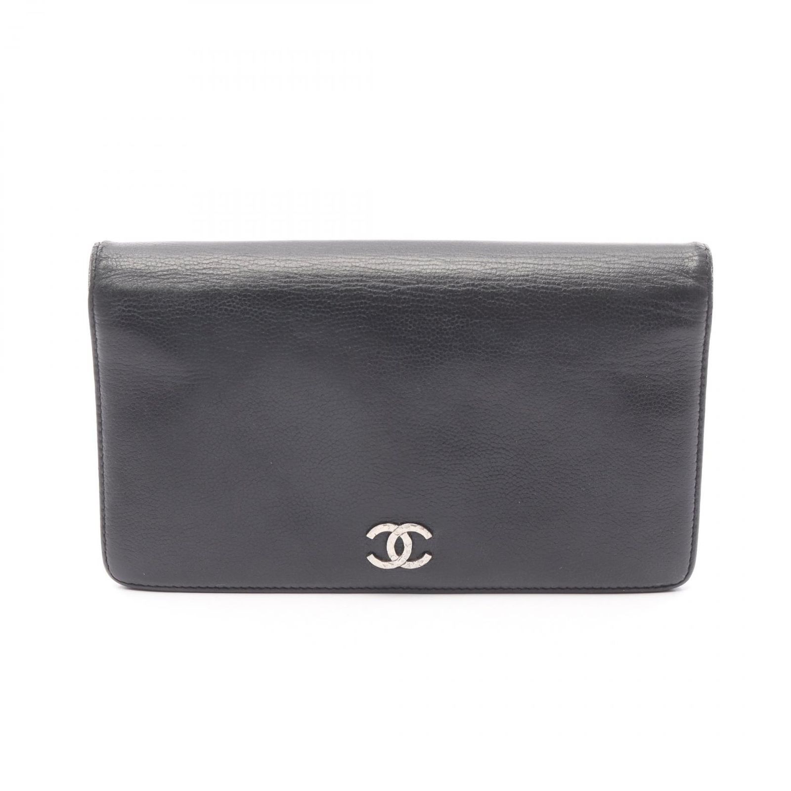 CHANEL シャネル 36 23cm ブラック 黒 ココマーク レザー シャネル CHANEL 二つ折り長財布 ココマーク ブラック レザー