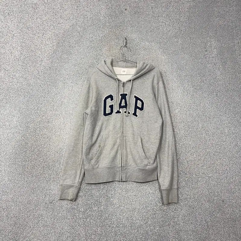 GAP(ギャップ) ロゴ グレー メンズ オーバーサイズ フード付き ジップアップパーカー S