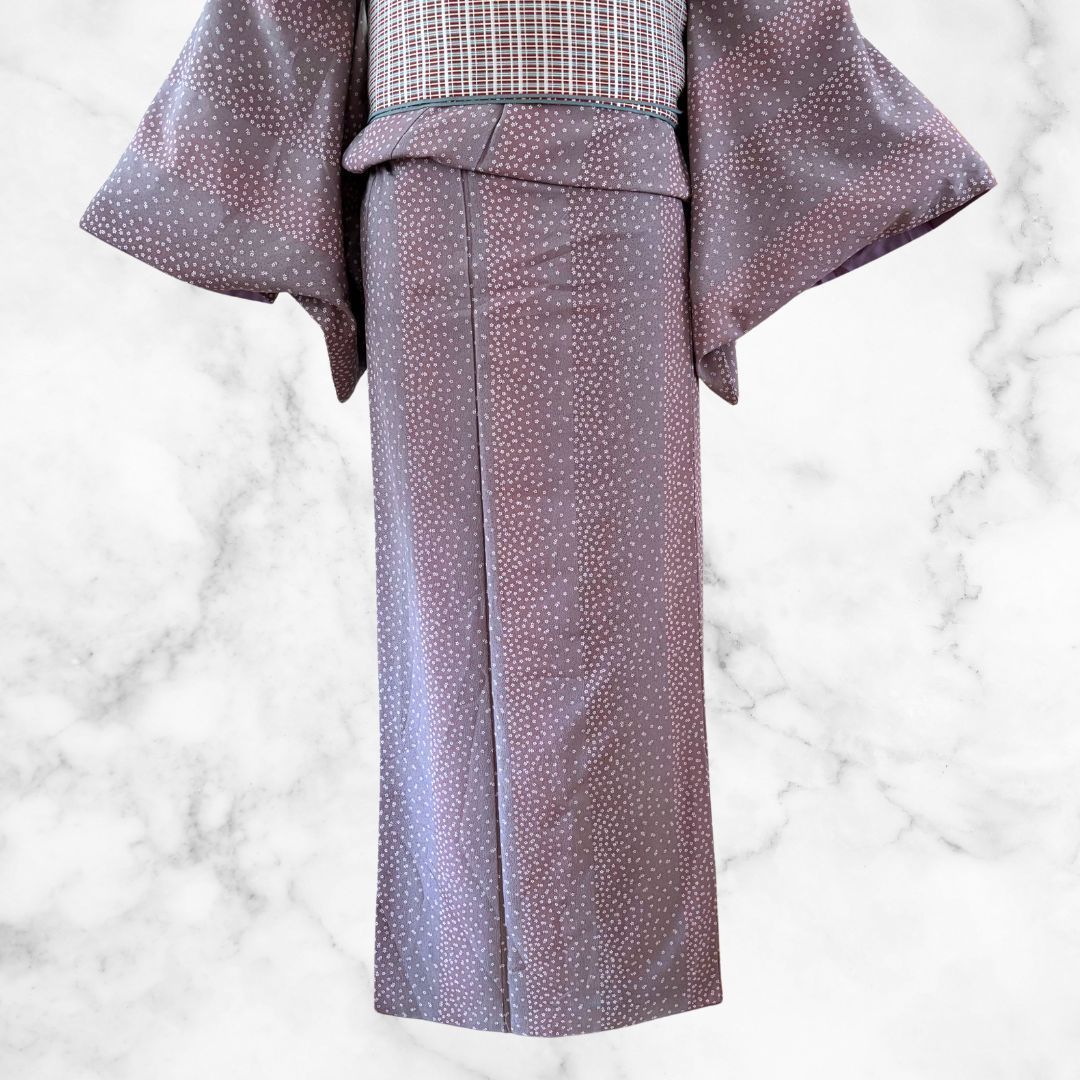 平和屋着物▽上質な小紋 単衣 更紗吉祥花丸文 正絹 逸品 CAAT9520dy