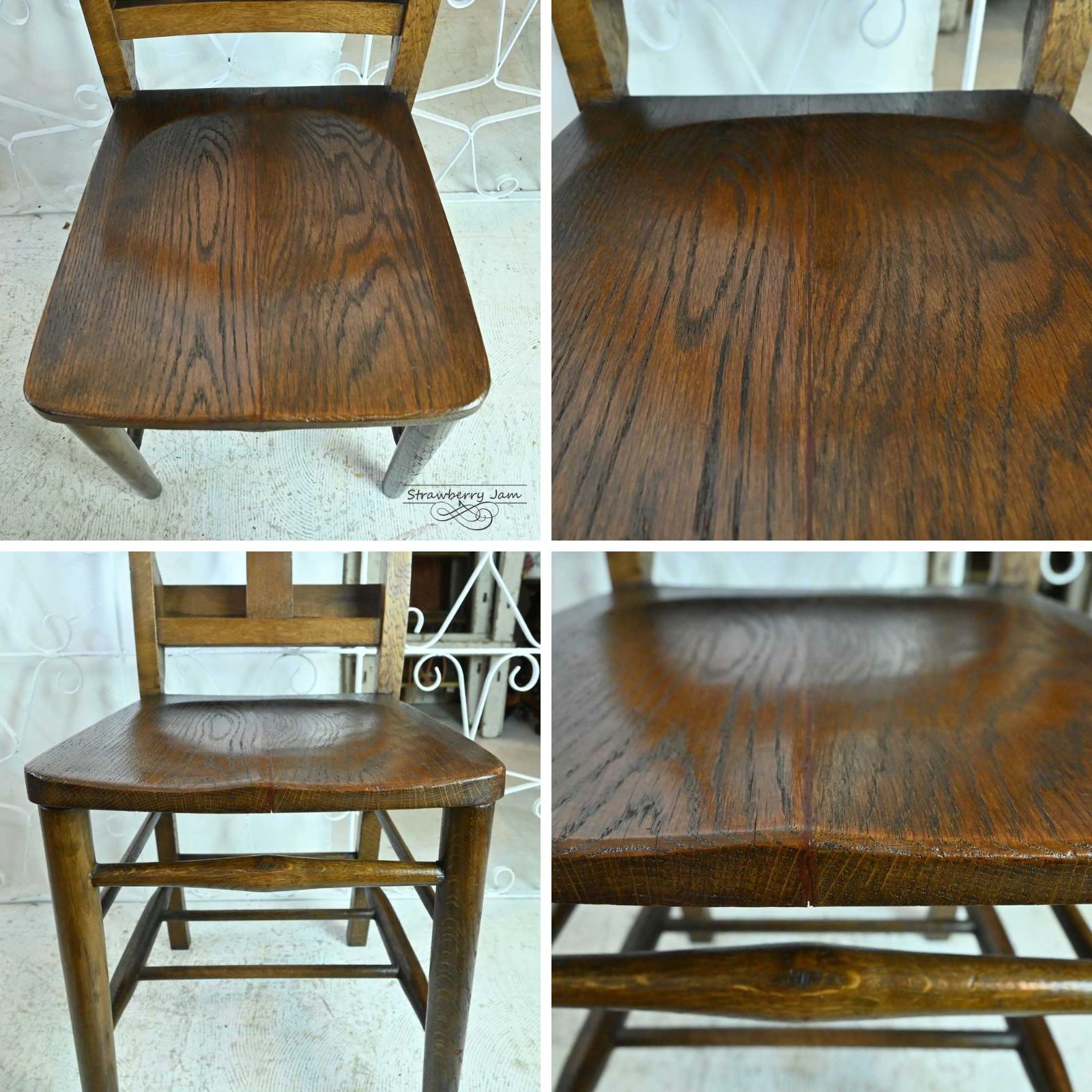 L3705-4-2 英国アンティーク オーク ダイニングチェア