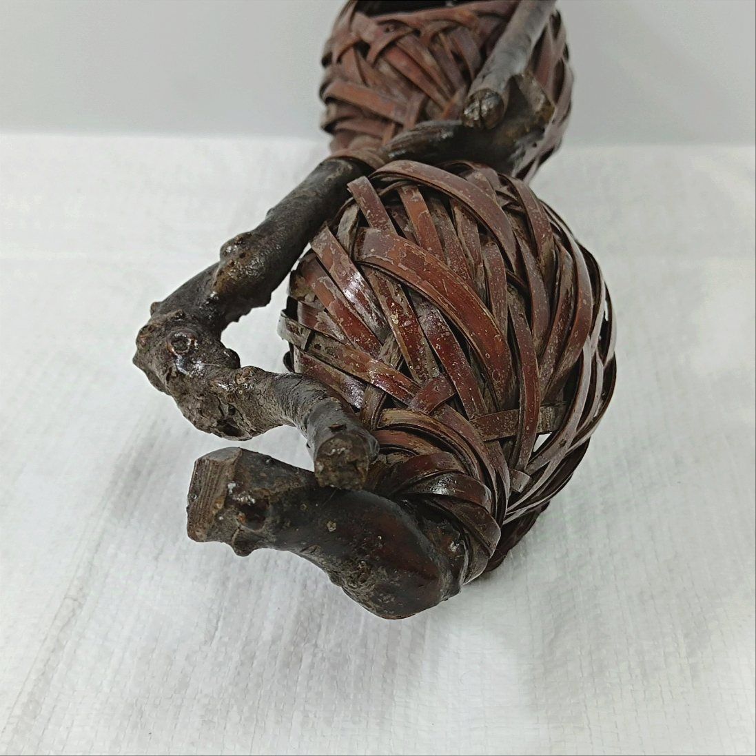 骨董 竹細工 古竹 竹編瓢箪型 壁柱掛け花入れ 茶室 和室 骨董 竹細工 古竹 竹編瓢箪型 壁柱掛け花入れ 茶室 和室 - メルカリ