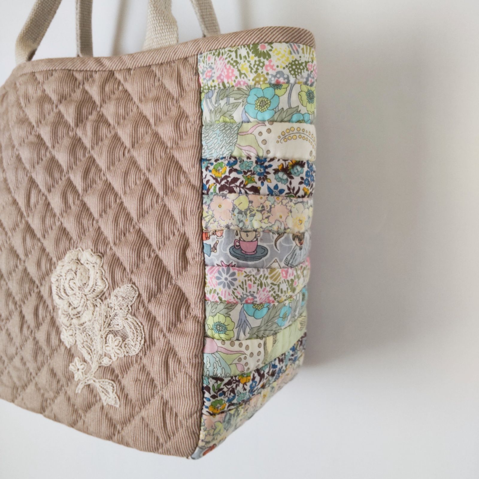 パッチワーク☆リバティプリントのトートバッグ ハンドメイド