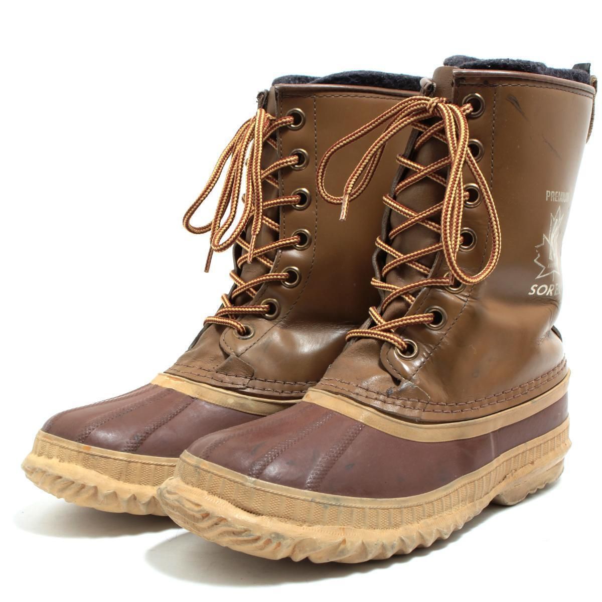 X708◆カナダ製【ソレル SOREL】ビンテージ スノーブーツ ウィンターブーツ 茶 ブラウン レディース 24.5cmくらい SOREL ソレル スノーブーツ レディース ウィンターカーニバル