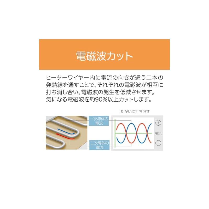 コイズミ 電気毛布 掛敷毛布 電磁波カット 丸洗い可 188×120cm KDK-75246D