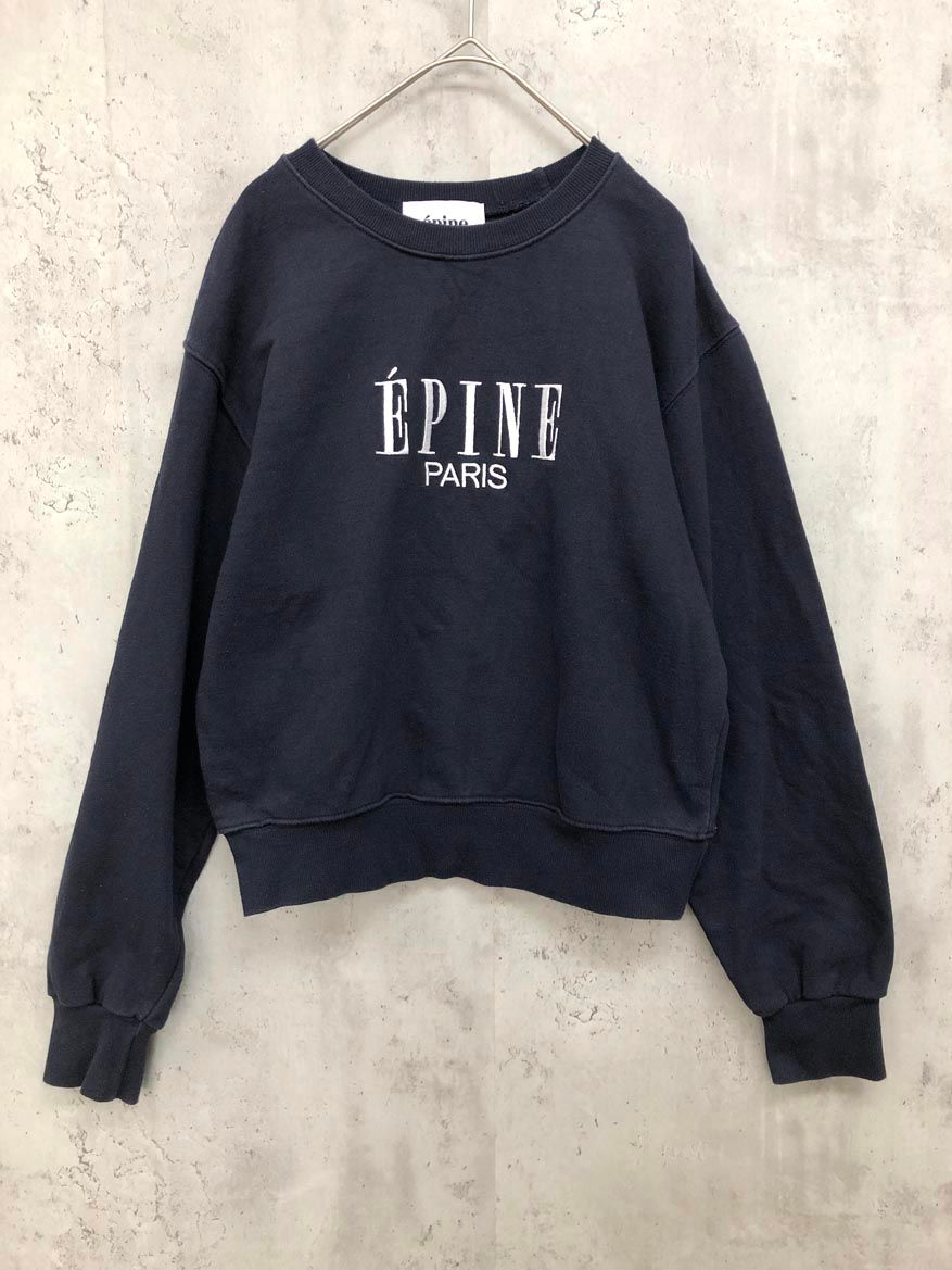 epine エピヌ ロゴ刺繍 トレーナー 裏毛 スウェット sizeF/濃紺